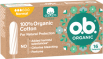 Přední strana balení o.b.® Organic Normal s 16 kusy tamponů