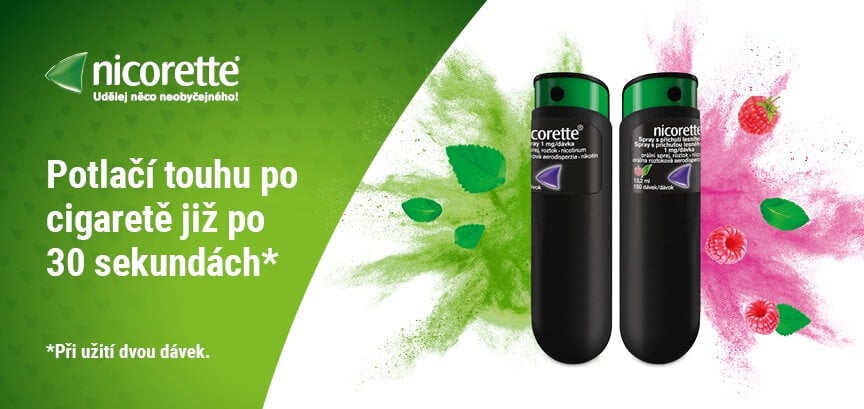 Orální sprej, roztok Nicorette® Spray 1 mg/dávka 