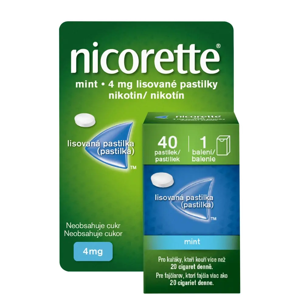 Nicorette® Mint 4 mg lisované pastilky