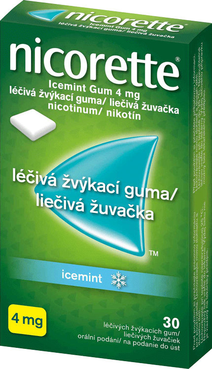 Nicorette® Icemint Gum 4 mg léčivá žvýkací guma, 30 žvýkaček