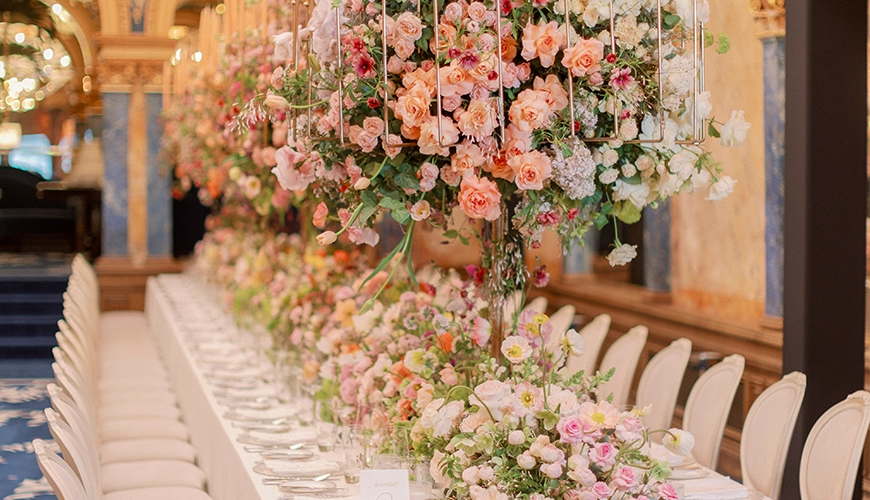 Pastel symphony wedding setting