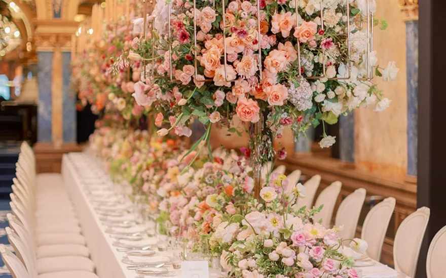 Pastel symphony wedding setting