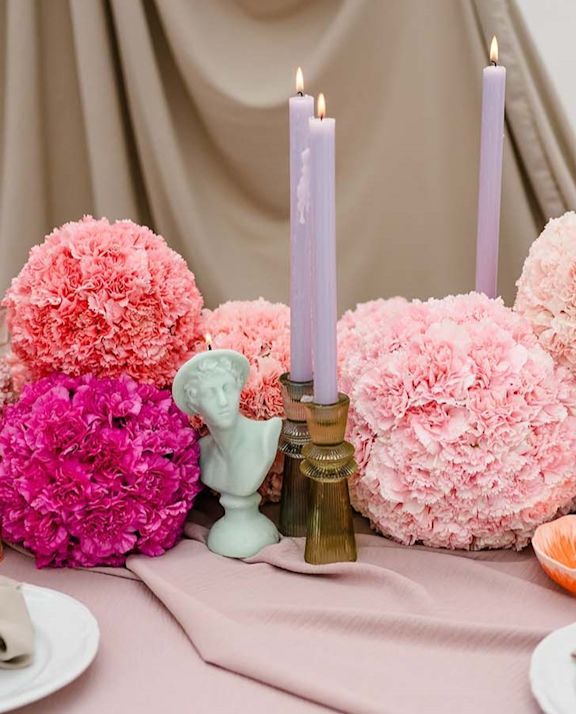 Tema matrimoniale con garofani