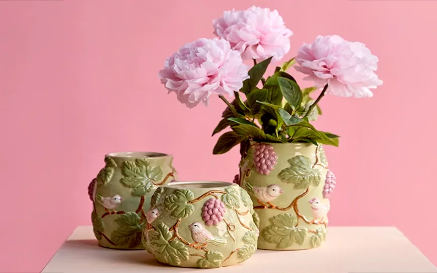 Artificial pink peonies