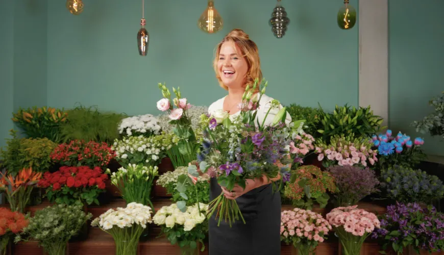 Florist with flowers