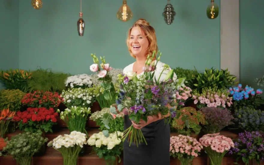 Florist with flowers