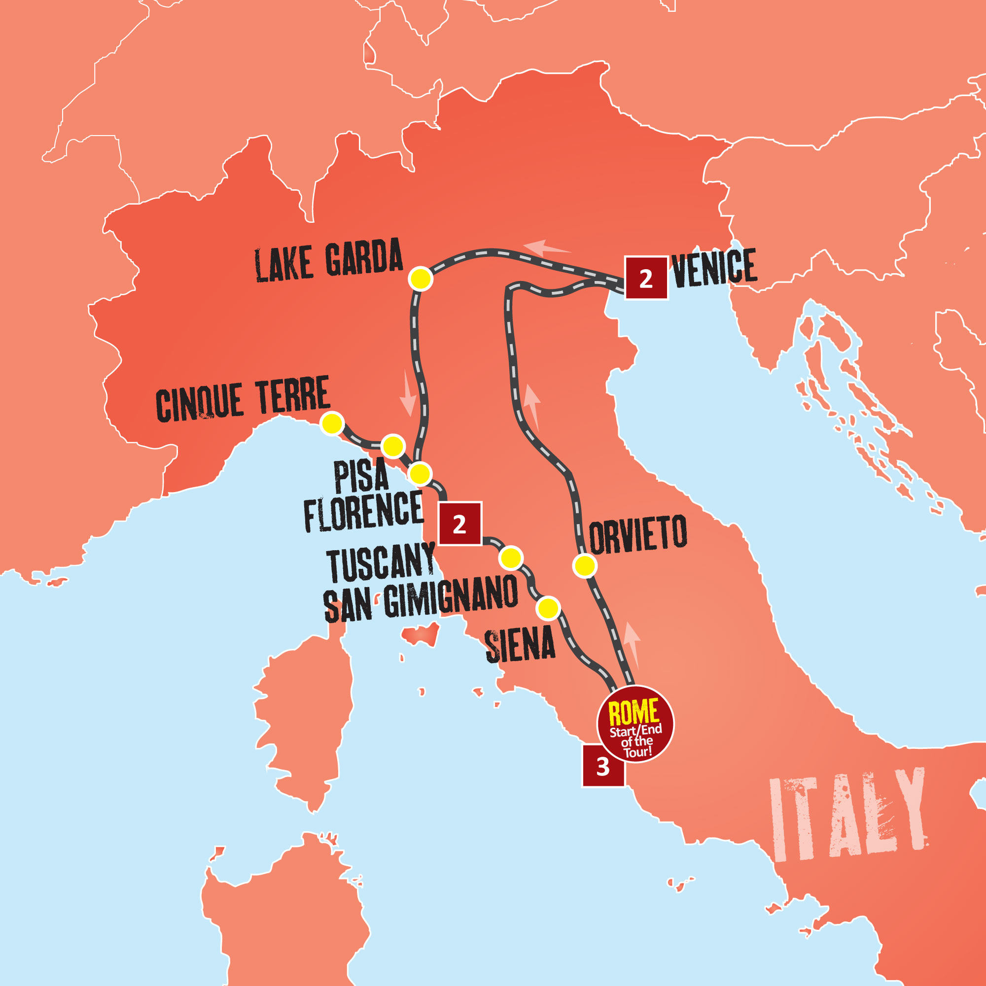 tourhub | Expat Explore Travel | Taste Of Italy | Tour Map