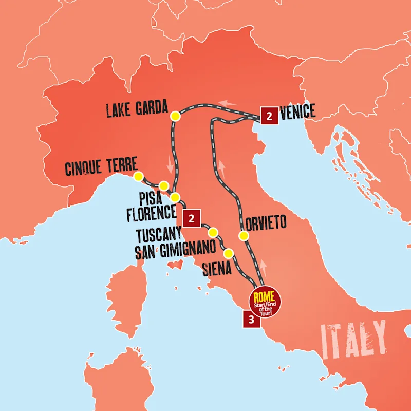 Europe tour map