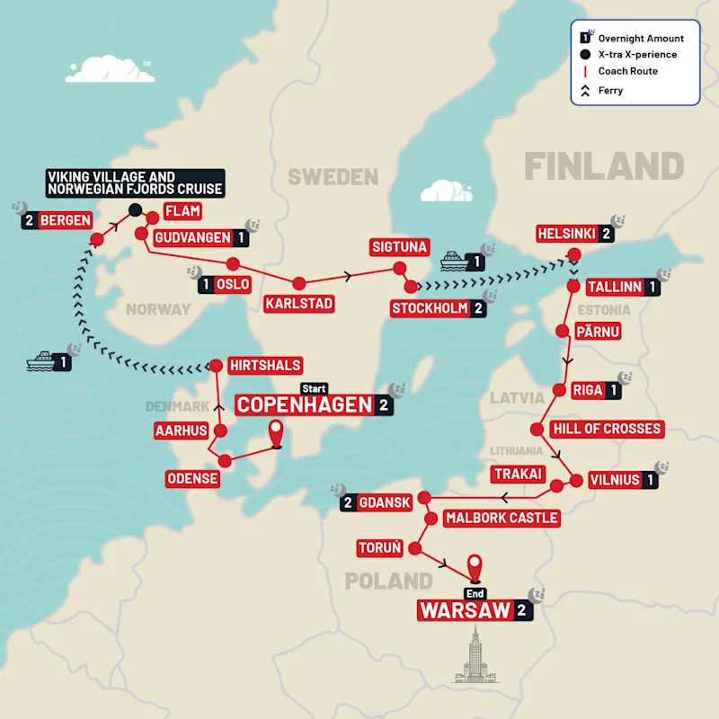 Europe tour map