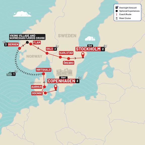 Scandinavian Escape route map