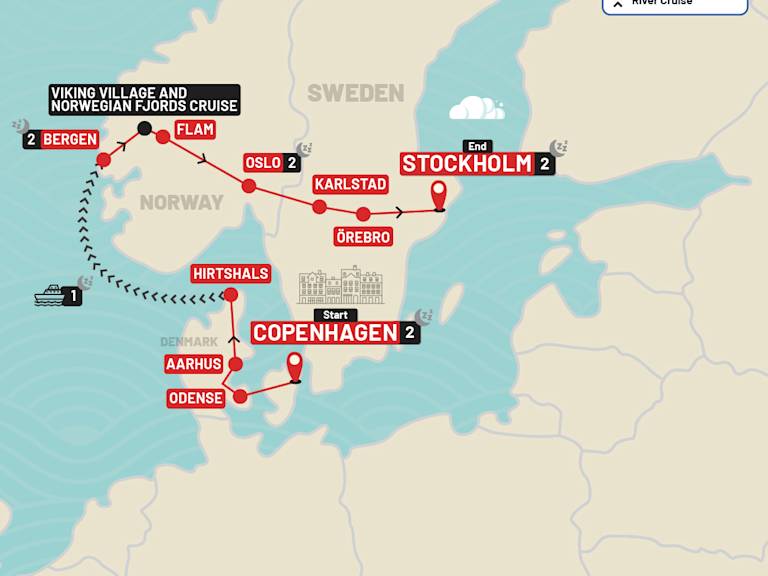 Scandinavian Escape route map