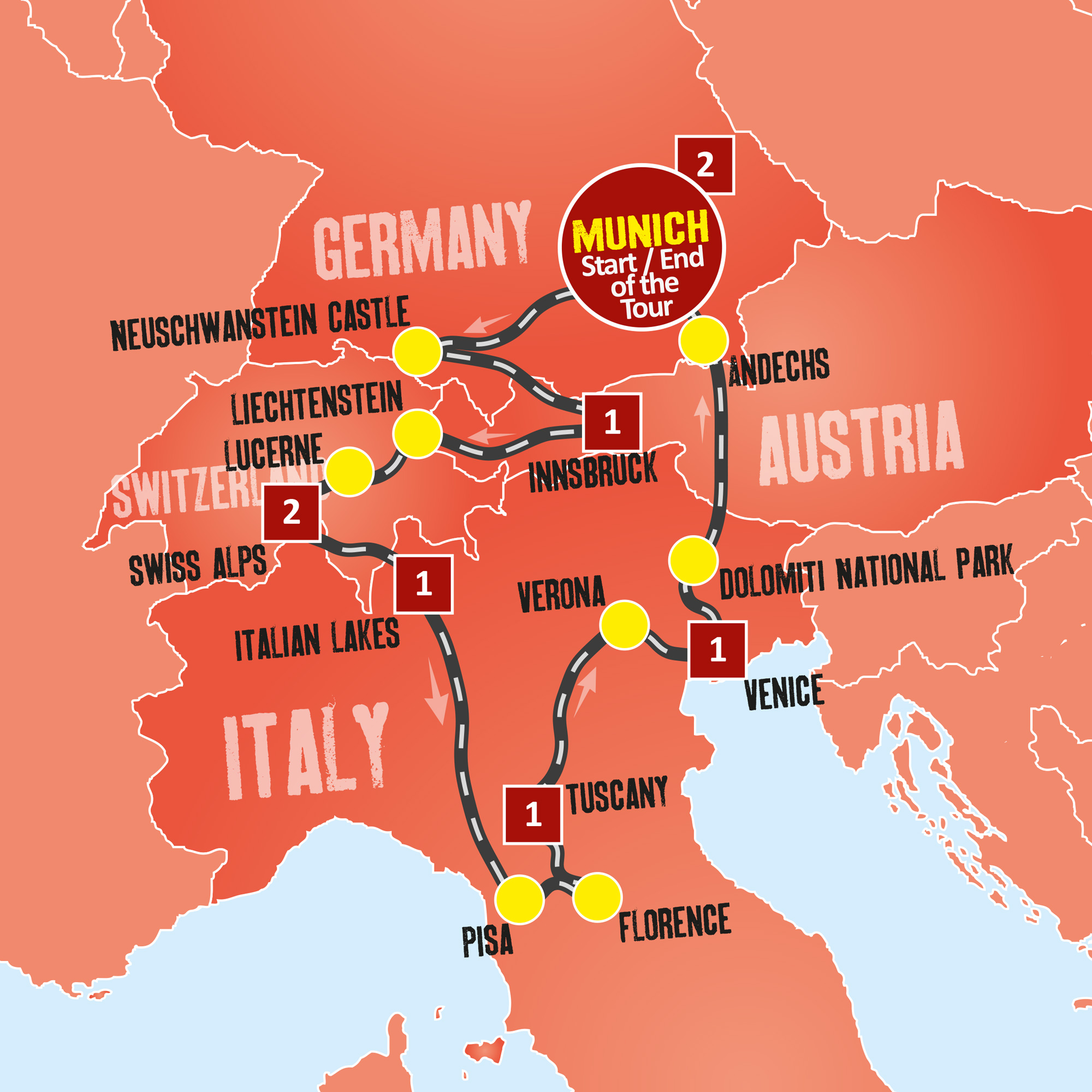 tourhub | Expat Explore Travel | Scenic Europe | Tour Map