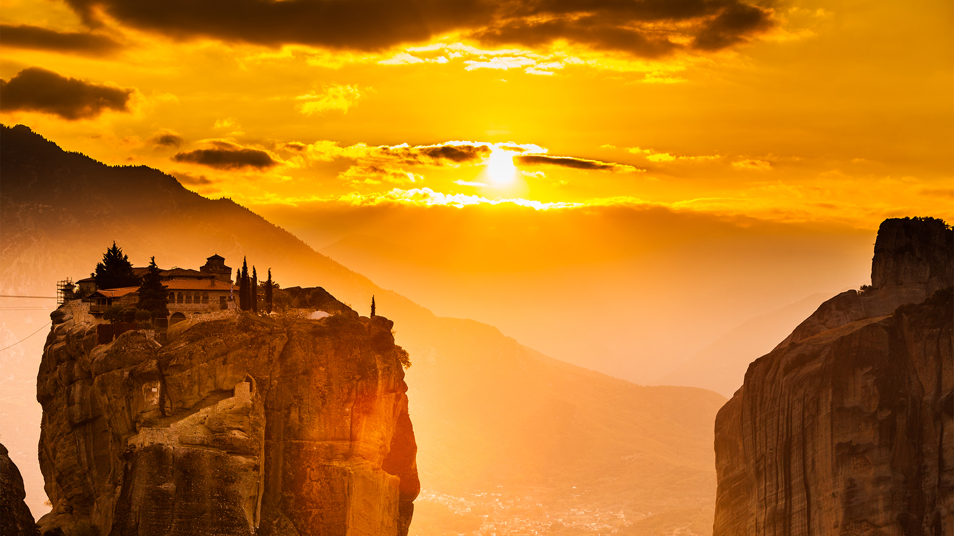 Take a sunset drive of Meteora, a UNESCO World Heritage Site