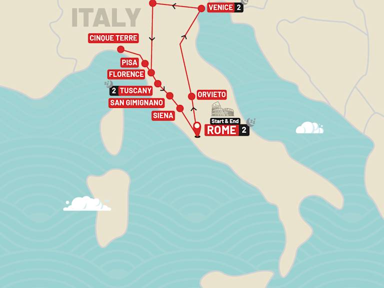 Taste of Italy route map