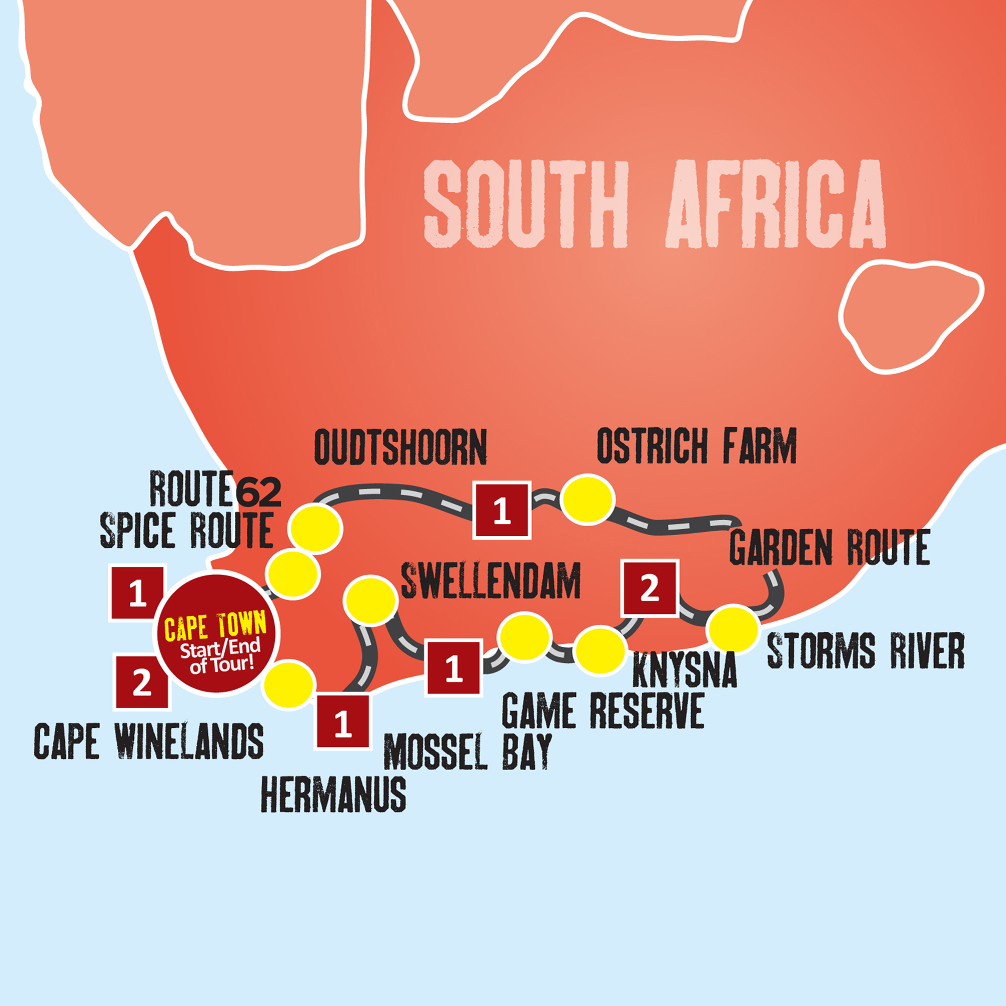 tourhub | Expat Explore Travel | Cape Town And The Garden Route | Tour Map
