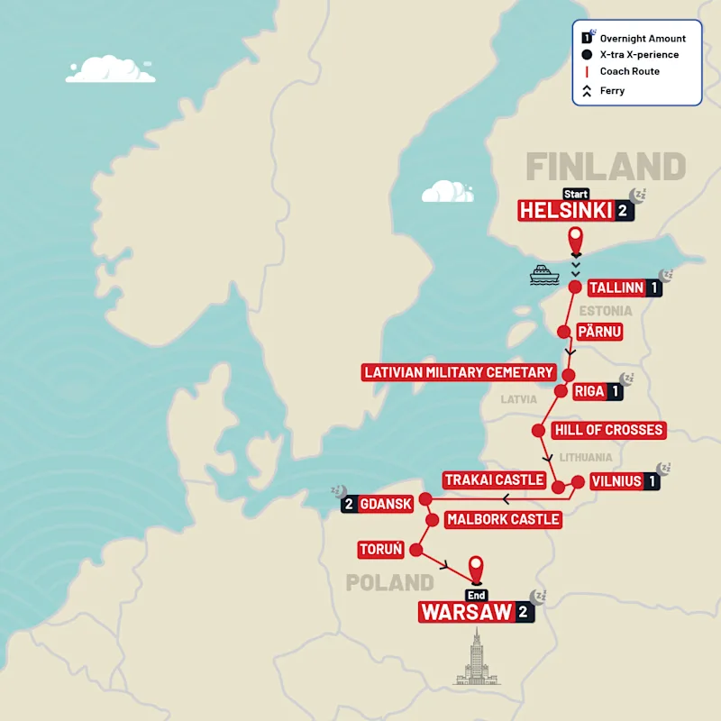 Europe tour map