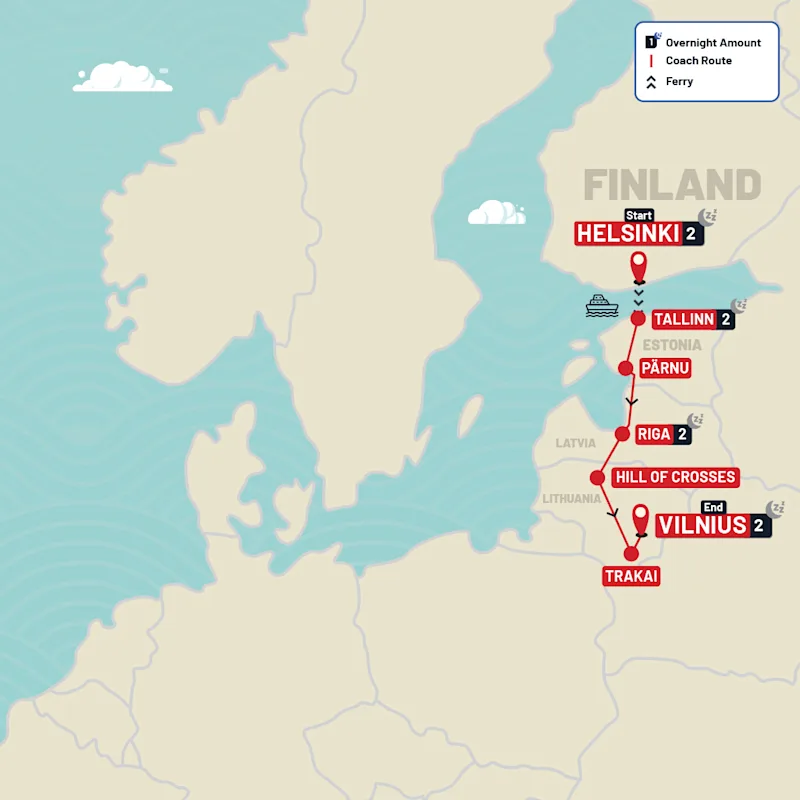 Europe tour map