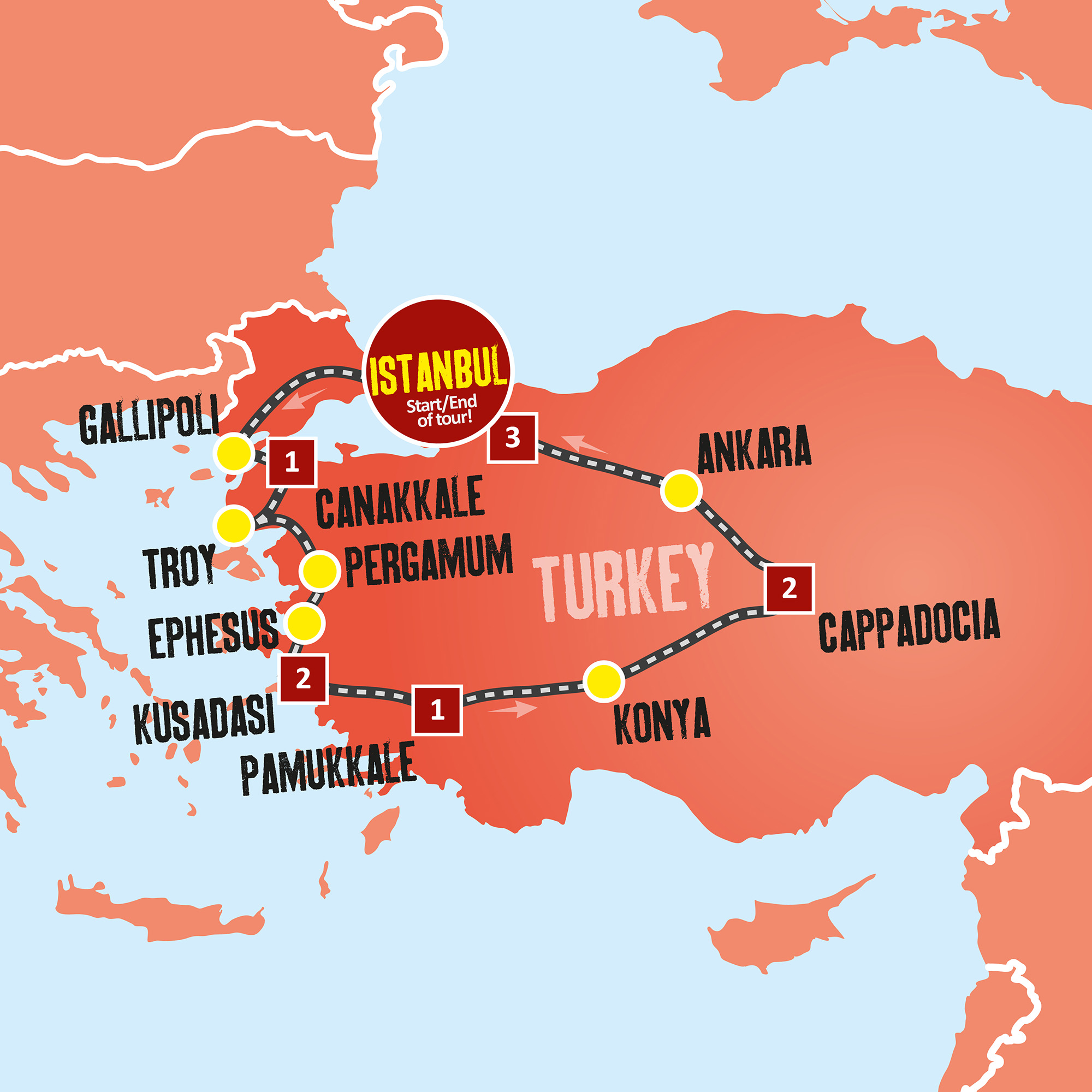 tourhub | Expat Explore Travel | Highlights Of Turkey | Tour Map