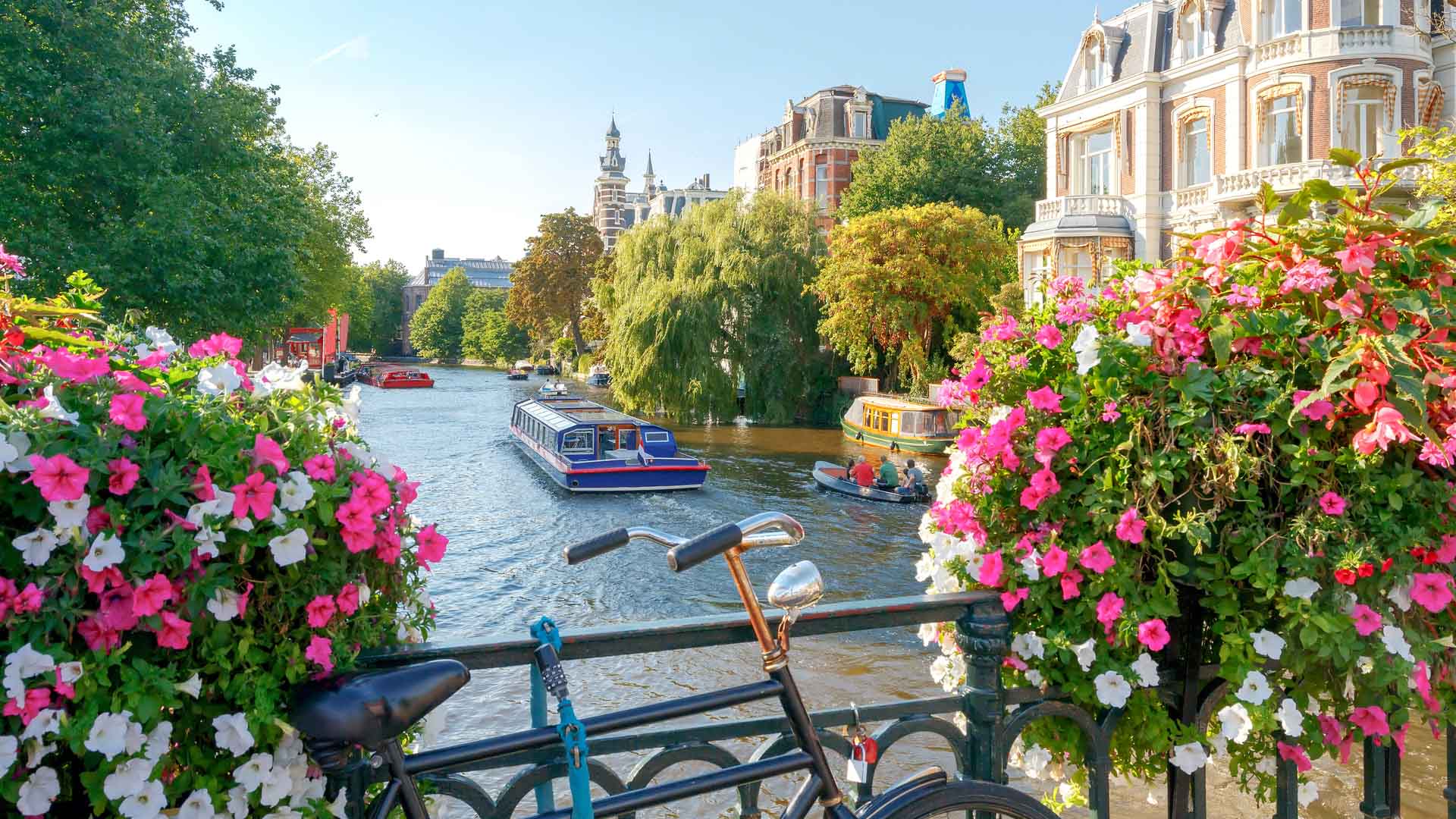 Amsterdam-flowers-canal-boat-cruise-summers-day