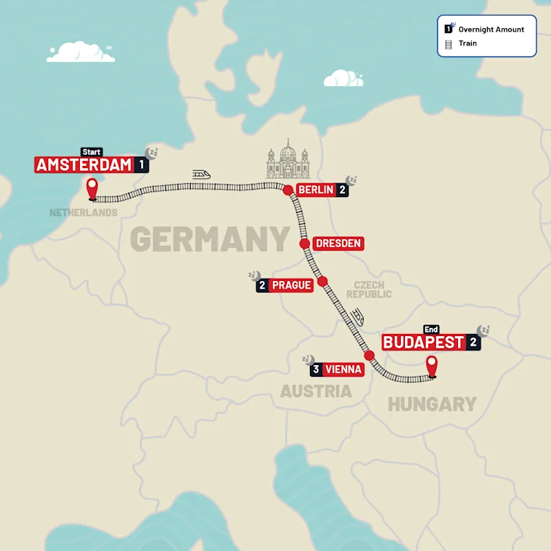 Europe tour map