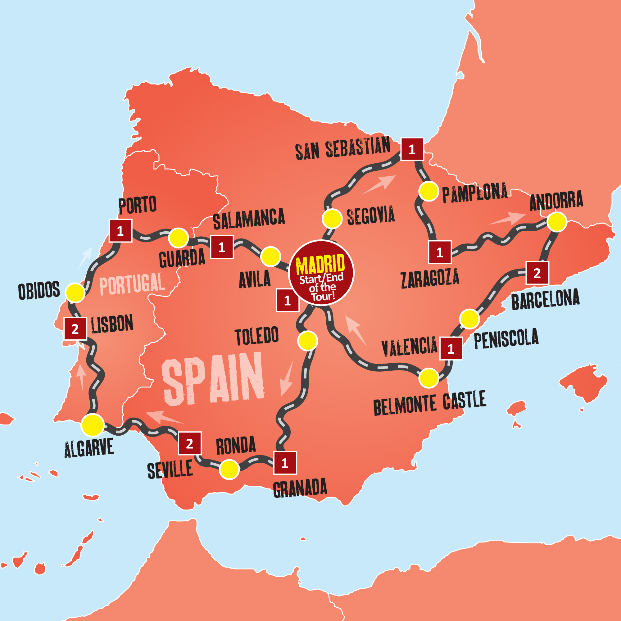 tourhub | Expat Explore Travel | Spain And Portugal Explorer | Tour Map