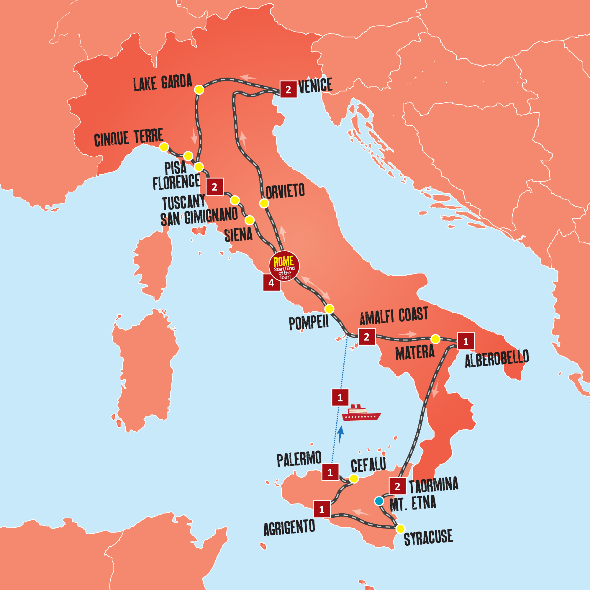 tourhub | Expat Explore Travel | Italy Explorer | Tour Map