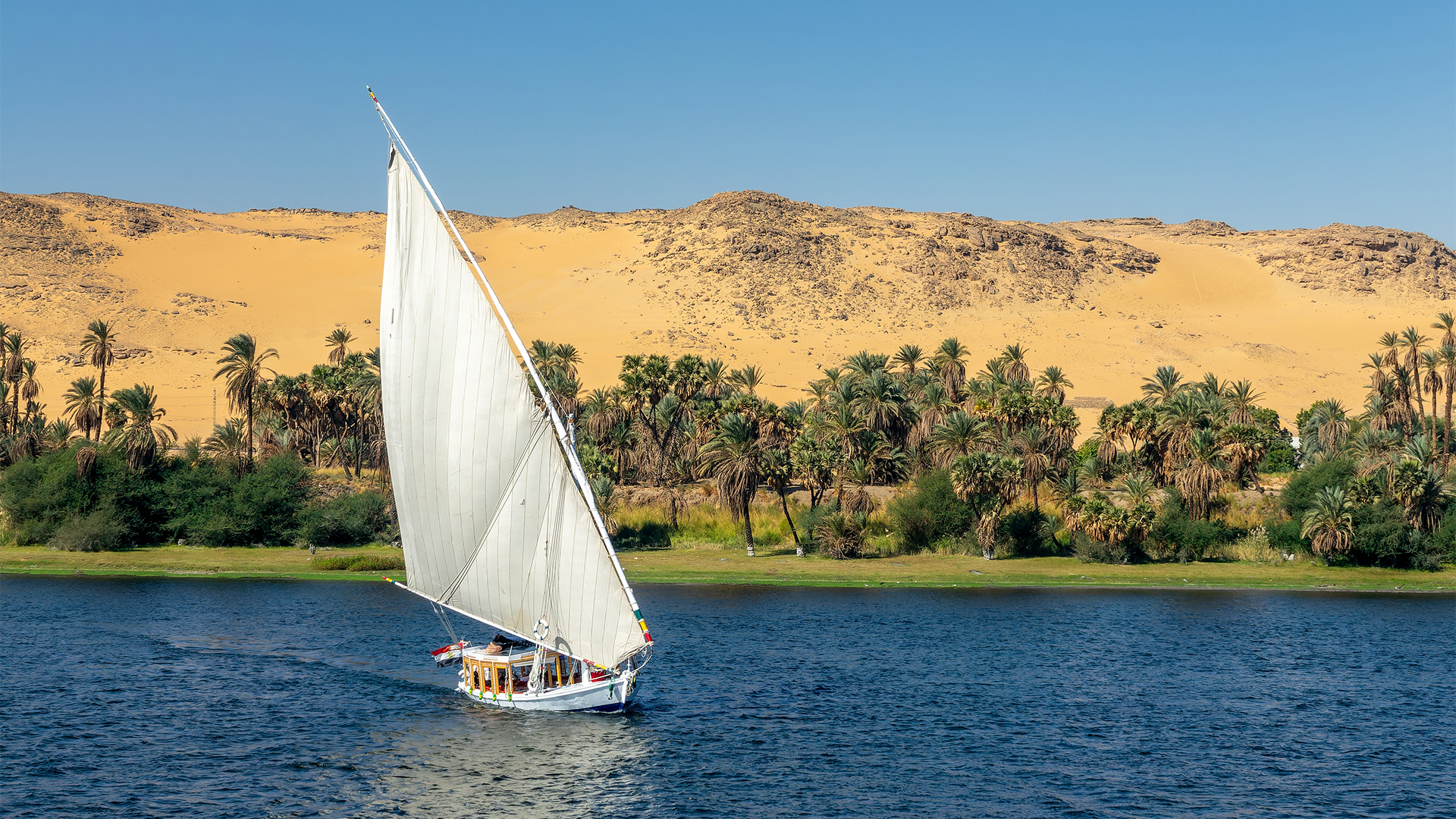 Sail the Nile River on a traditional felucca sailboat