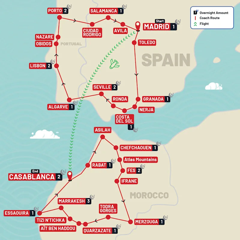 Europe tour map