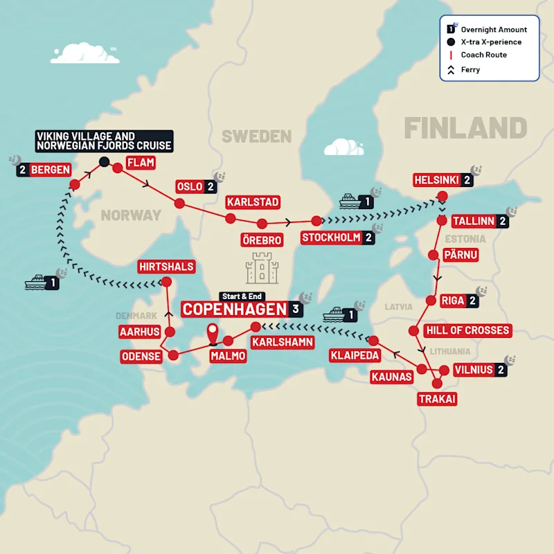 Europe tour map