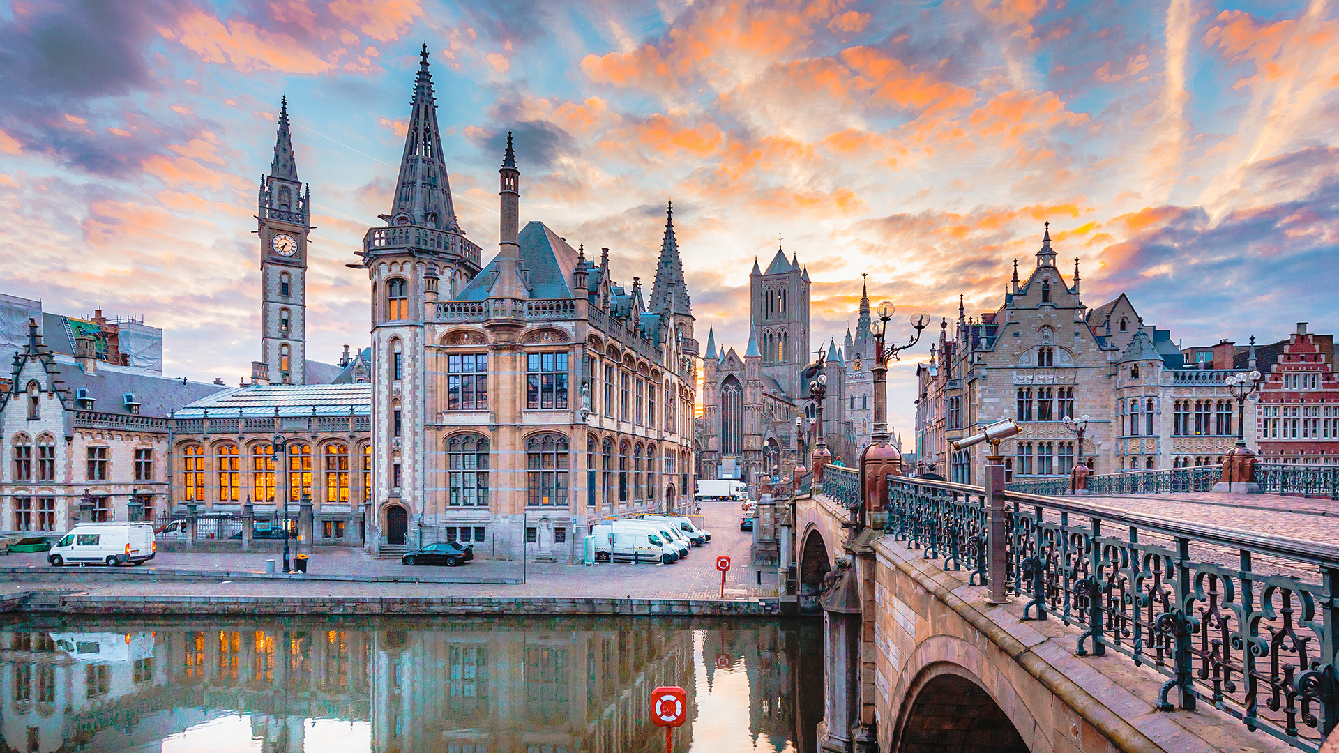 Ghent-Belgium-with-Leie-river