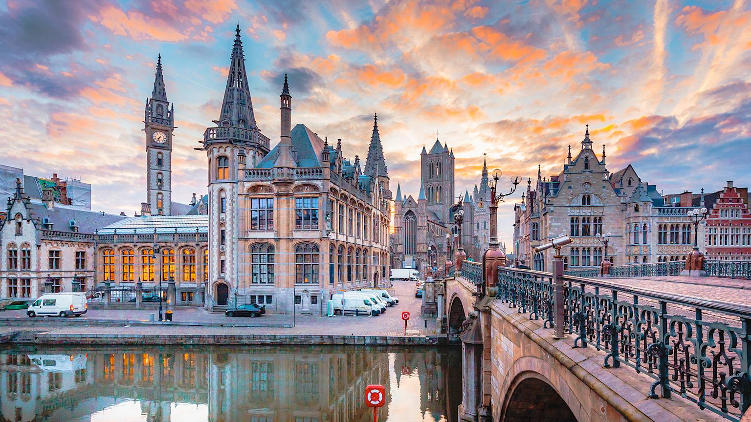 Ghent-Belgium-with-Leie-river