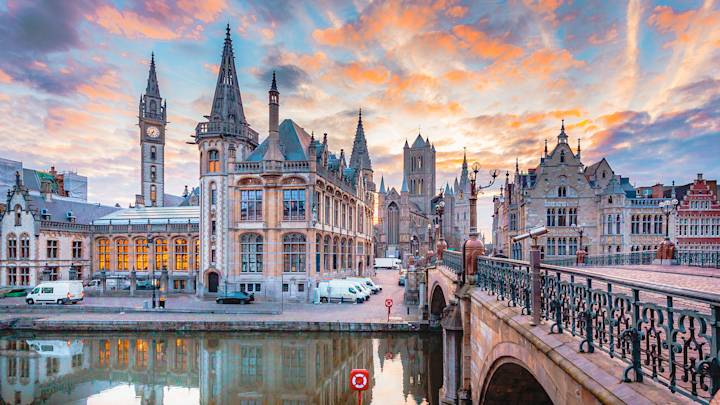 Ghent-Belgium-with-Leie-river