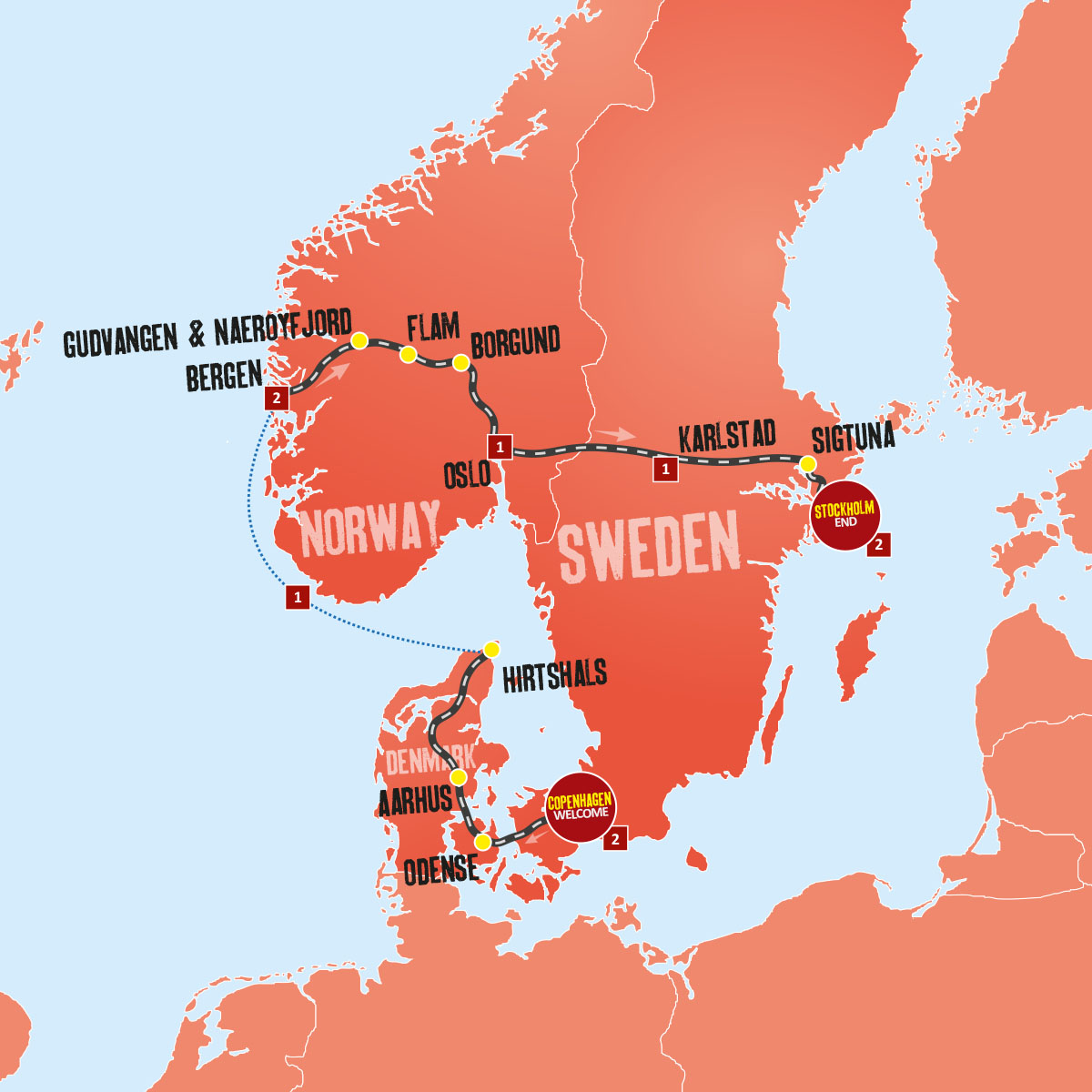 tourhub | Expat Explore Travel | Scandinavian Escape | Tour Map