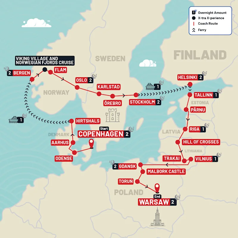 Europe tour map