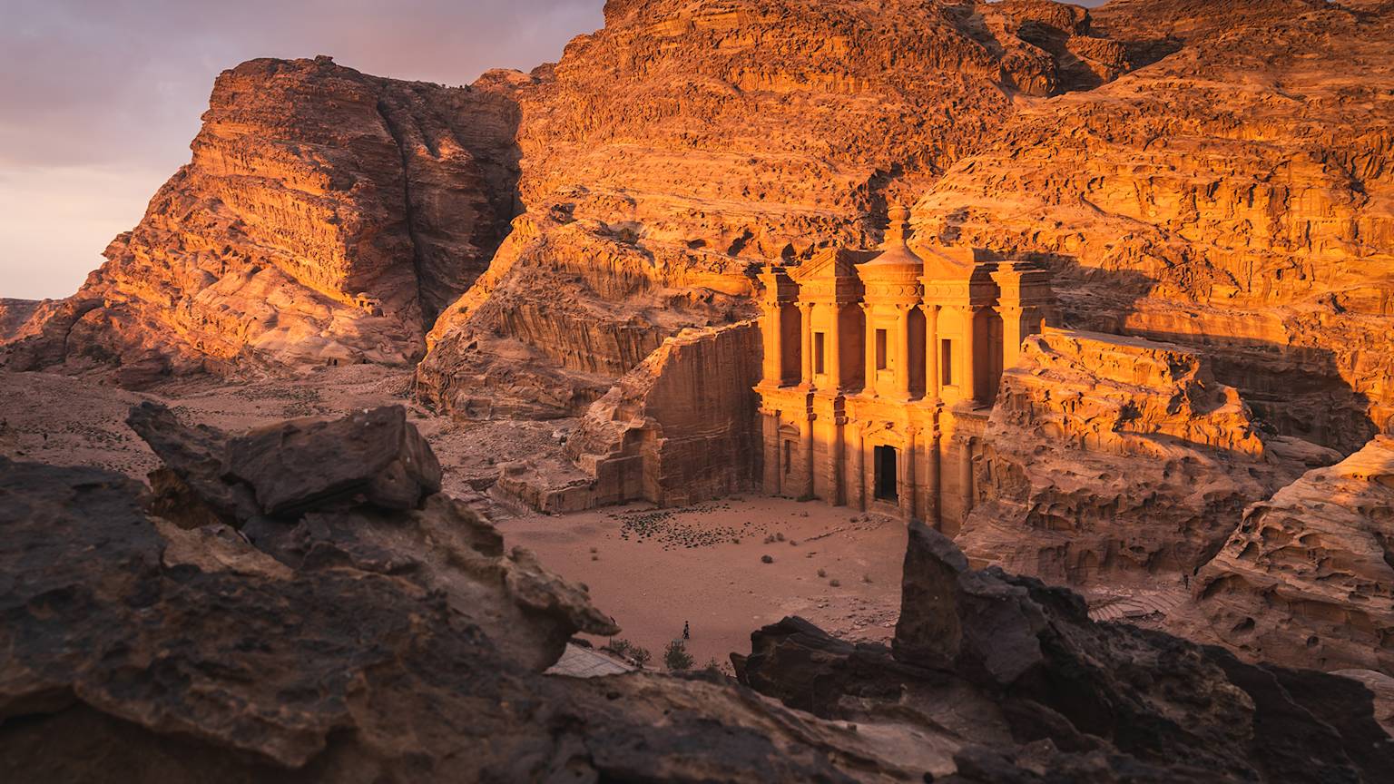 petra-jordan-monastery-aerial-view