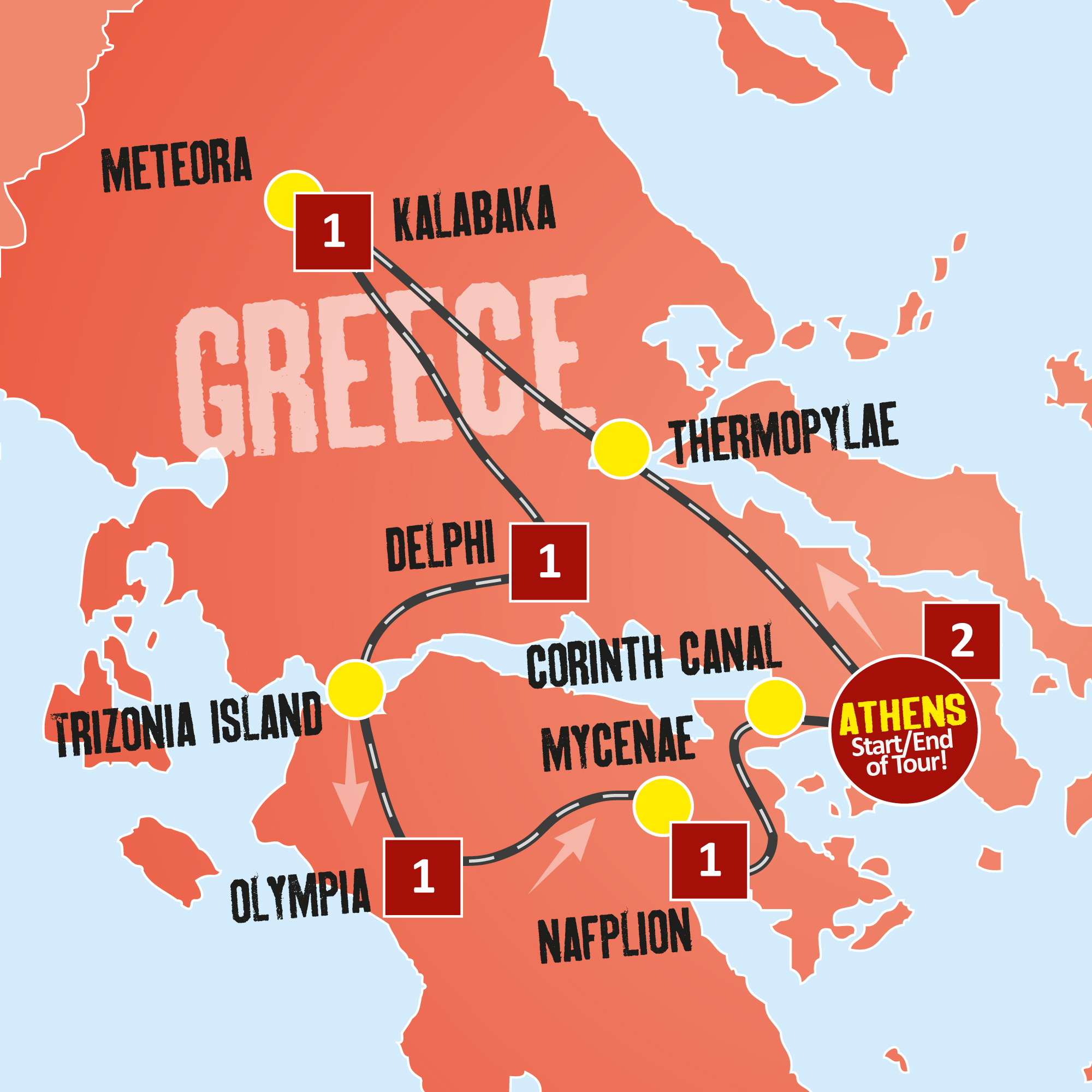 tourhub | Expat Explore Travel | Taste Of Greece | Tour Map
