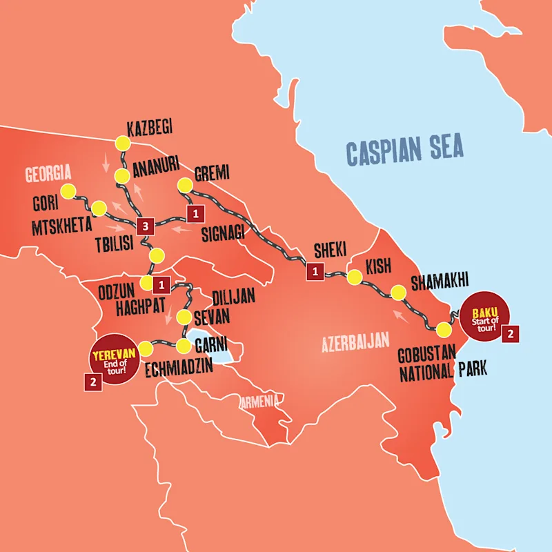 Europe tour map