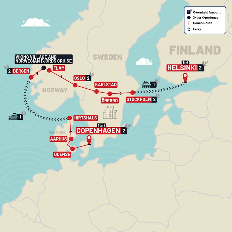 Europe tour map