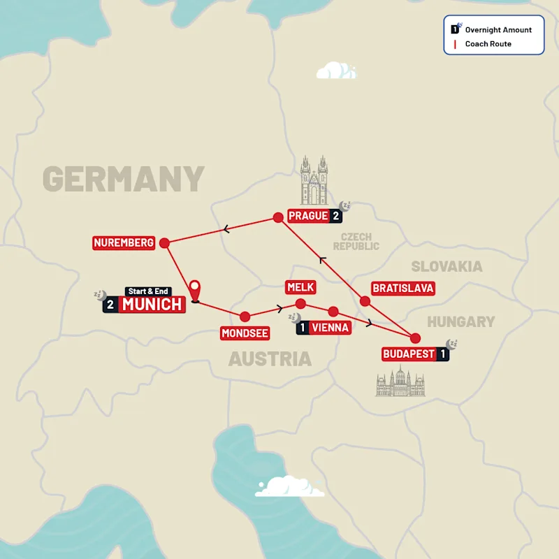 Europe tour map
