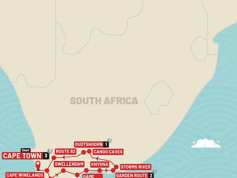 Cape Town & the Garden Route route map