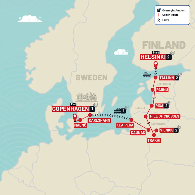 Europe tour map