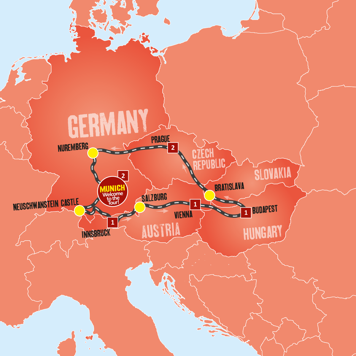 tourhub | Expat Explore Travel | Taste Of Eastern Europe | Tour Map