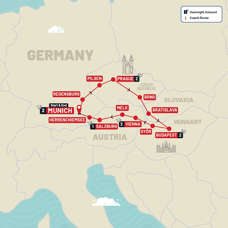 Europe tour map