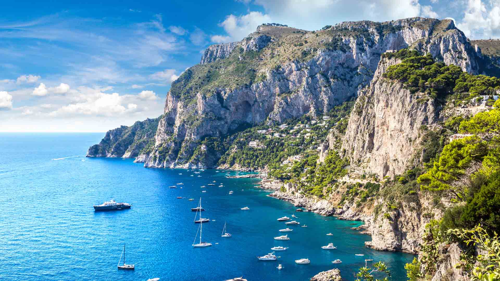 Capri island in a beautiful summer day in Italy