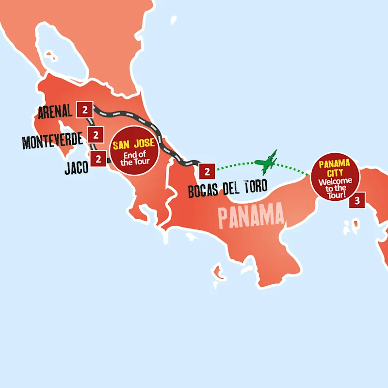 Panama-&-Costa-Rica-Escape-map-2023