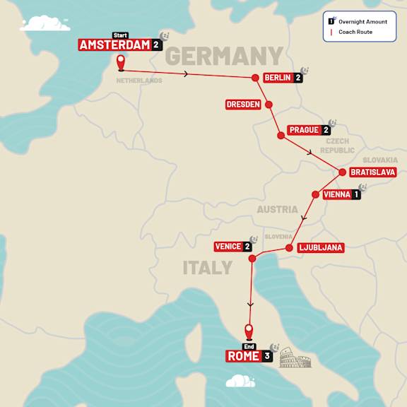 Eastern Adventure route map