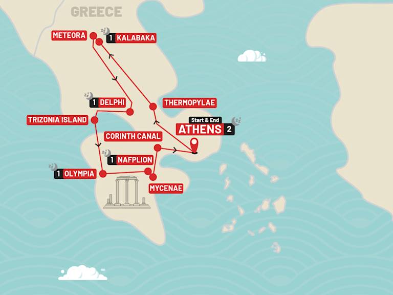 Taste of Greece route map