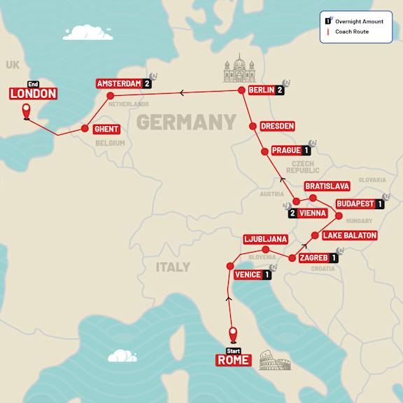 Best of Eastern Europe route map