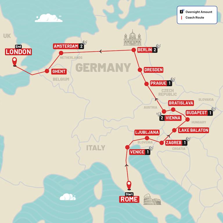 Best of Eastern Europe route map