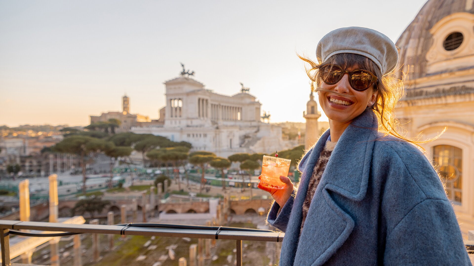 Traveller overlooking Rome